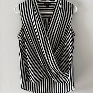 Black and White Striped Sleeveless Top ANN TAYLOR